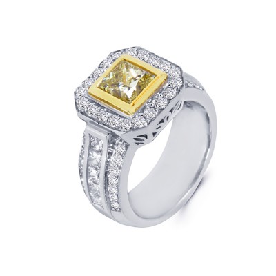 Diamond and Fancy Yellow Diamond Ring