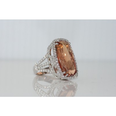 Imperial Topaz and diamond ring.