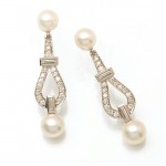 Platinum White Pearl Earrings