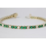 Emerald and diamond tennis bracelet