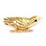 Yellow Gold Bird Pin