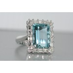 Handmade Aquamarine and diamond ring.