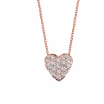 18K Rose Gold Diamond Heart Pendant