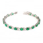 White Gold Emerald and Diamond Bracelet