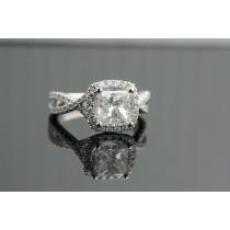 Ascher cut diamond engagement ring.