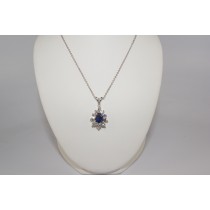 Pear Shape Diamond and Sapphire pendant.