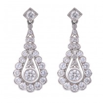 Platinum Diamond Drop Earrings