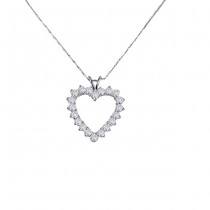 Platinum Diamond Heart Pendant