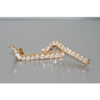 A Pair of 18 Karat Yellow Gold Diamond Earrings