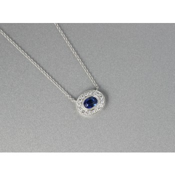 Diamond and sapphire necklace.