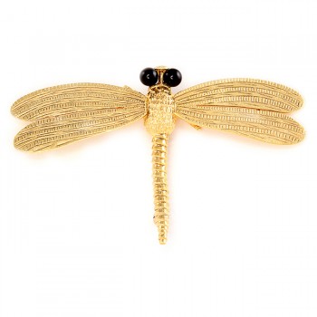 Yellow Gold Dragonfly Pin