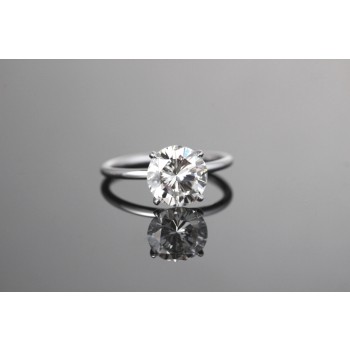 Platinum solitaire diamond ring.