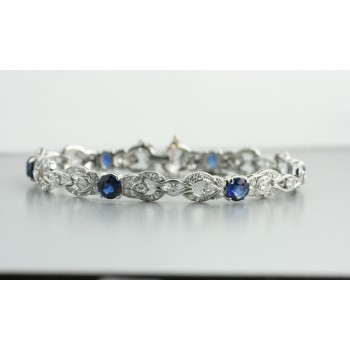 Antique Diamond and Sapphire Bracelet.