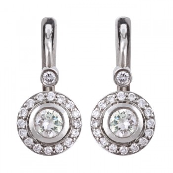 Platinum Diamond  Drop Earrings